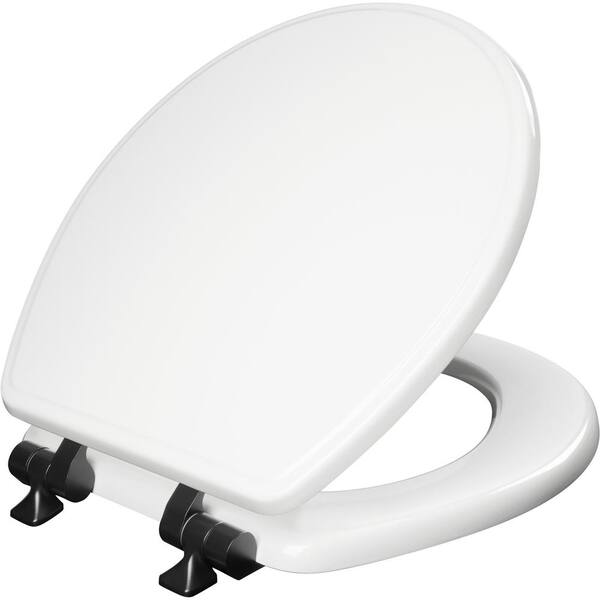 Front Toilet Seat Slow Close Round Durable Sturdy Wood Flawlessly Smooth White 