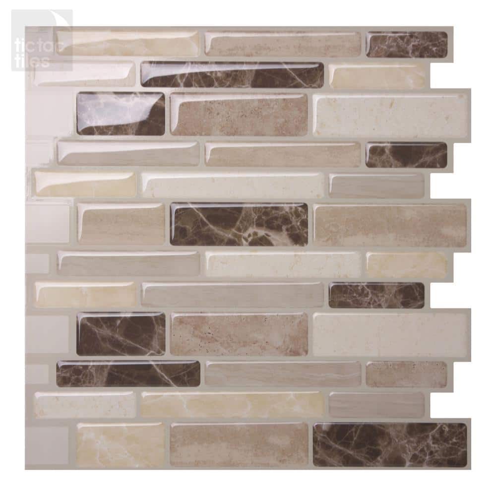 Tic Tac Tiles Polito Bella 12 in. W x 12 in. H Peel and Stick Self