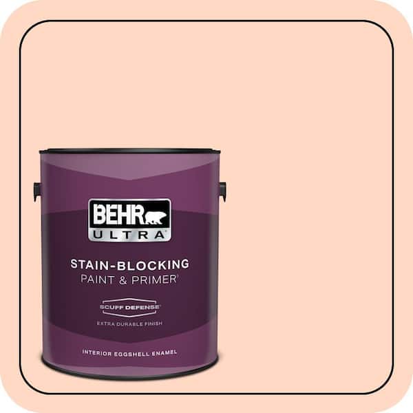 BEHR ULTRA 1 gal. #230C-2 Shell Coral Extra Durable Eggshell Enamel Interior Paint & Primer