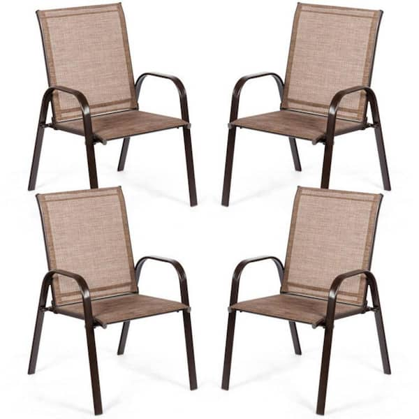 Hampton bay mix and match stackable sling outdoor dining chair best sale in cafe