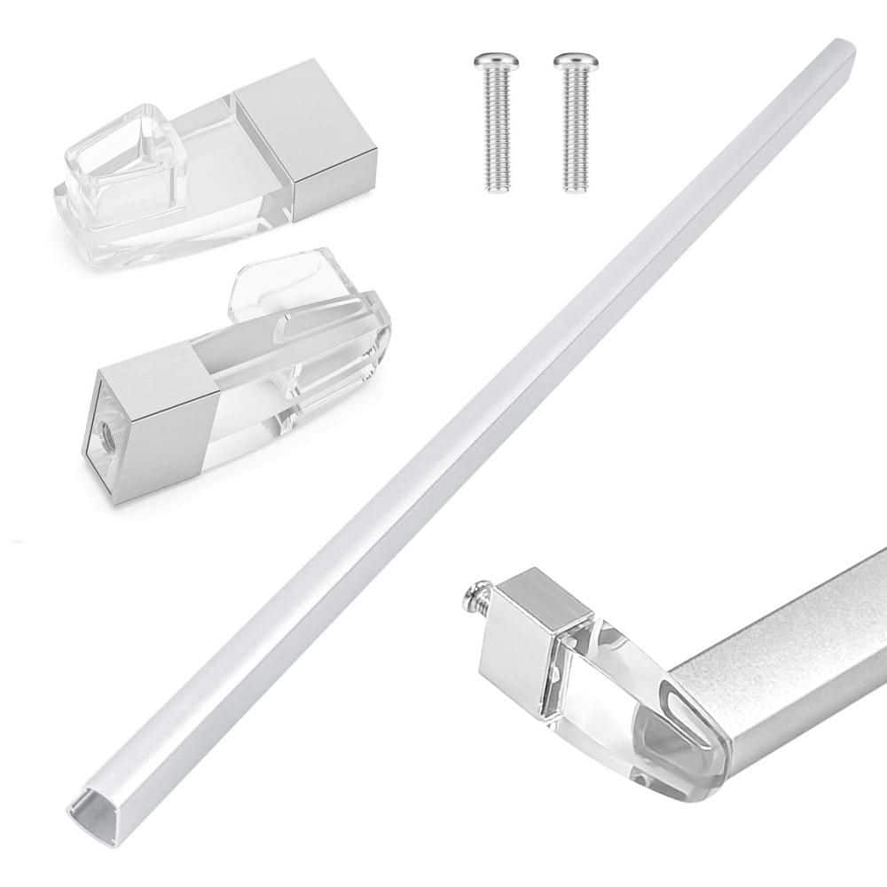 25 in. Glass Shower Door Wall Mounted Towel Bar in Chrome with Silver Transparent Brackets for Framed Shower price history on PriceWatchPro