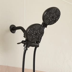 5-Spray Pattern 5 in. Wall Mount Dual Shower Heads 2-in-1 Combo w/ 2.5 GPM and Handheld Shower Head in Oil Rubbed Bronze