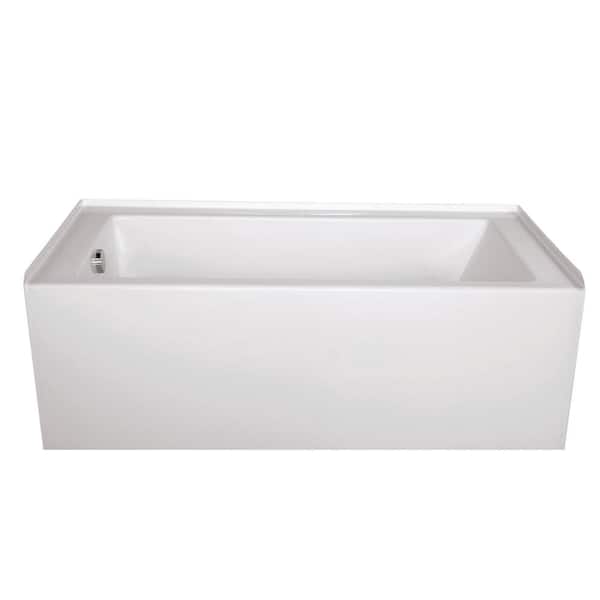 Hydro Systems Sydney Shallow Depth 60 in. Right Hand Drain Rectangular Alcove Bathtub in White