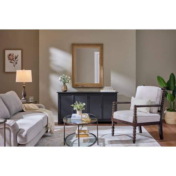 Gold 31.4 in. W x 43.3 in. H Rectangle Ornate Wall Mirror