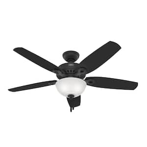Builder Deluxe 52 in. Indoor Matte Black Ceiling Fan with Light Kit Included