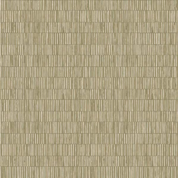 Unbranded Zen Collection Brown Bamboo Screen Stripe Sheen Finish Non-Pasted Non-Woven Wallpaper Sample