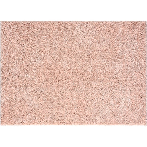 LUXE WEAVERS Plush Collection Pink 5x7 Fuzzy Solid Shag Polypropylene Area Rug