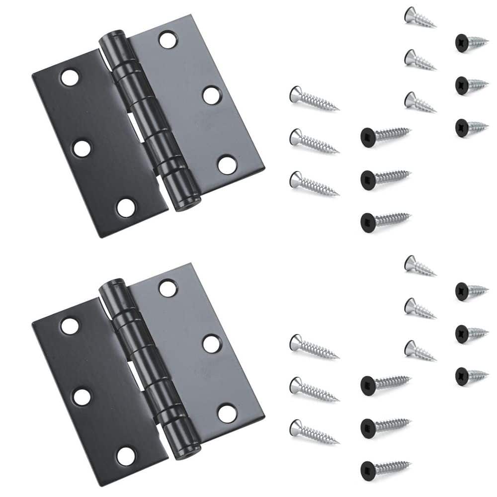 3-1/2 in. x 3-1/2 in. Black Full Mortise Ball Bearing Butt Hinge (2-Pack) price history on PriceWatchPro