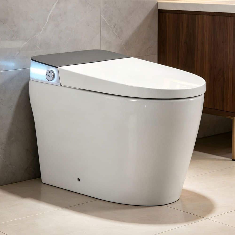 Xspracer Elongated Smart Bidet Toilet 1.28 GPF in White with Auto