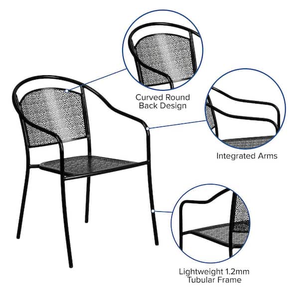 Carnegy Avenue Metal Outdoor Dining Chair in Black CGA-XU
