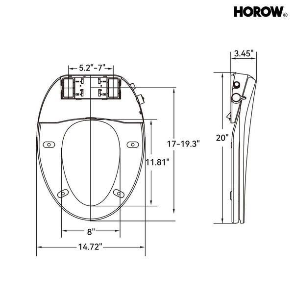 HOROW Elongated ADA Chair Height Bidet Toilet Combo with Electric Seat and Night Light