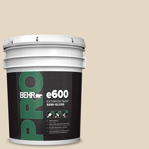 BEHR PRO 5 gal. #N270-1 High Style Beige Semi-Gloss Acrylic Exterior Paint