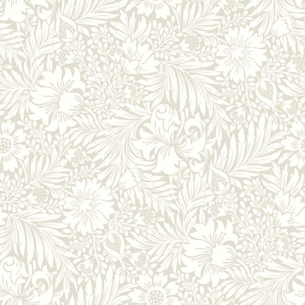 Wicker Beige Floral Peel and Stick Wallpaper