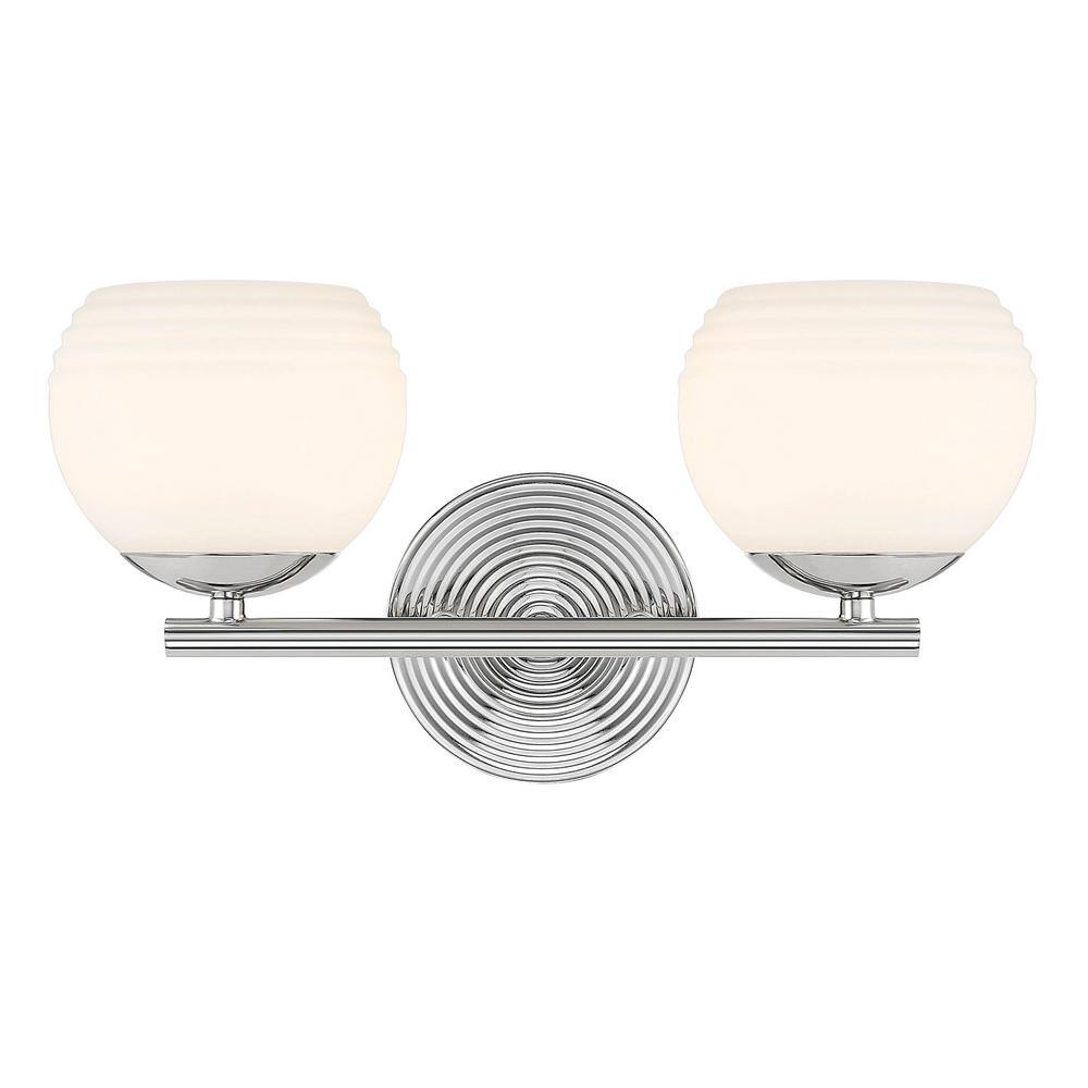 Moon Breeze Polished Nickel 16" Vanity Wall Light with Opal Glass