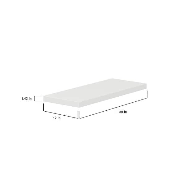 J COLLECTION 30 in. W X 1.5 in. H X 12 in. D in Bright White to Assemble Floating Shelf with Mounting Bracket