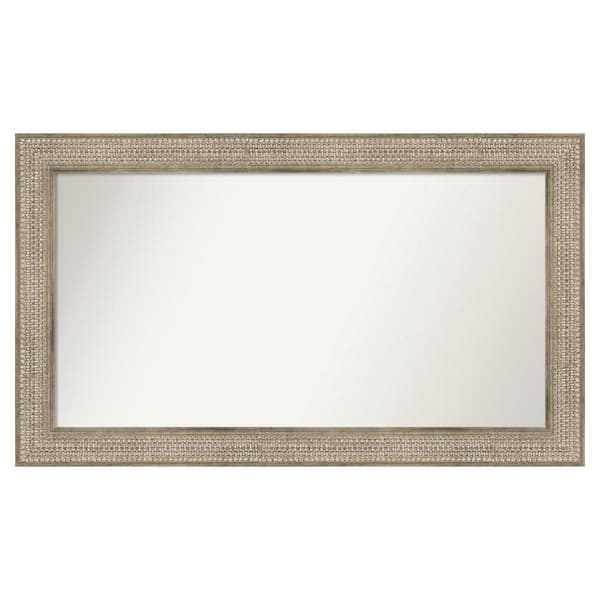 Amanti Art Trellis Silver 46 in. x 27 in. Custom Non-Beveled Wood Framed Bathroom Vanity Wall Mirror