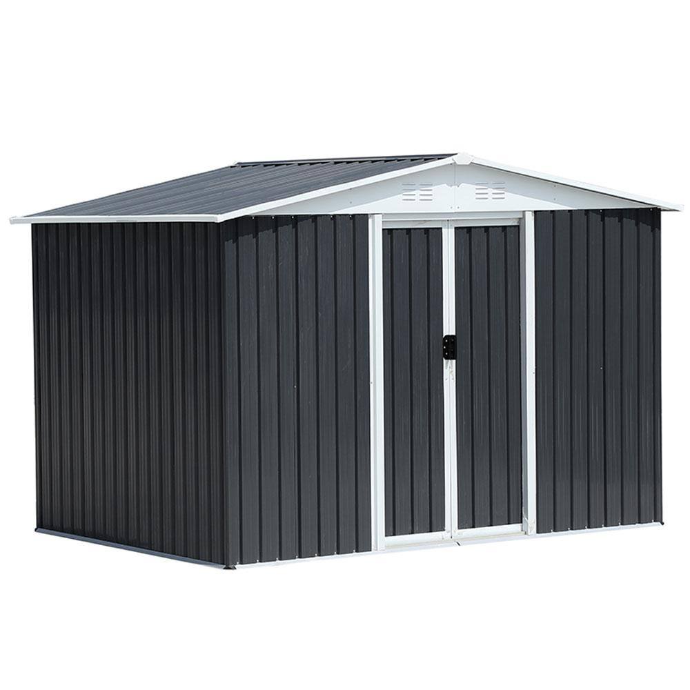 8 ft. x 6 ft. Dark Grey Outdoor Metal Shed Storage with Aluminum Alloy Frame, Lockable Sliding Door (43 sq. ft.) price history on PriceWatchPro