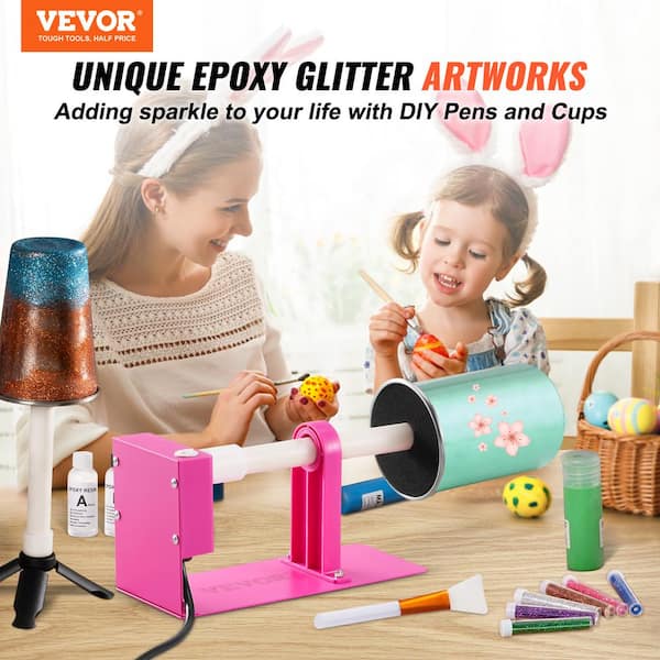 VEVOR Cup Turner for Crafts Tumbler, Tumbler Turner DIY Glitter Epoxy Resin Tumblers, Epoxy Pen Turner Attachment with Silent