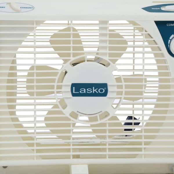 Lasko - 8 in. Electrically Reversible Twin Window Fan with Thermostat