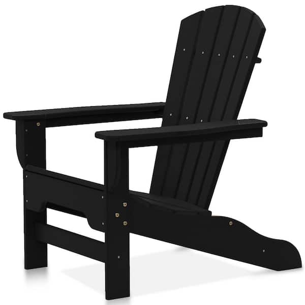 DUROGREEN Boca Raton Black Recycled Plastic Adirondack Chair