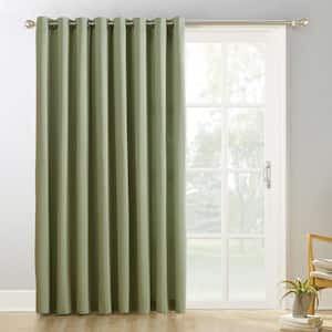 Gavin Sage Green Polyester 100 in. W x 84 in. L Grommet Sliding Patio Door Blackout Curtain (Single Panel)