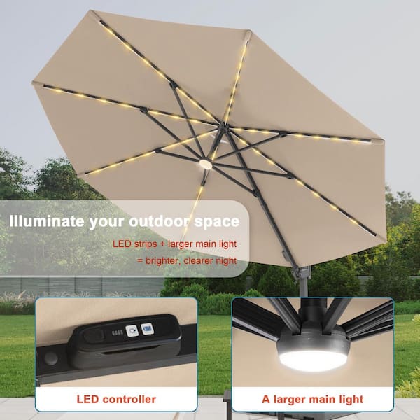 brown offset patio umbrella Cantilever Patio Umbrella