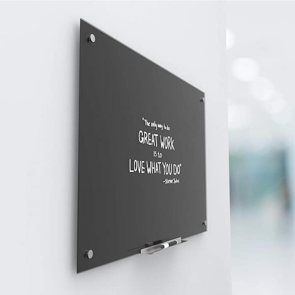U Brands Wall Glass Magnetic Small - 2' - 4' Framed Glass Board