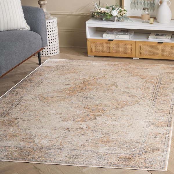 Atlas 3 ft. x 4 ft. Ivory/Beige Vintage Medallion Area Rug