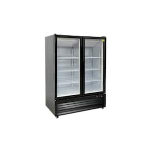 47.1 in. 20.5 cu. ft. Commercial Two Glass Door NSF Refrigerated Display ESM49 Black