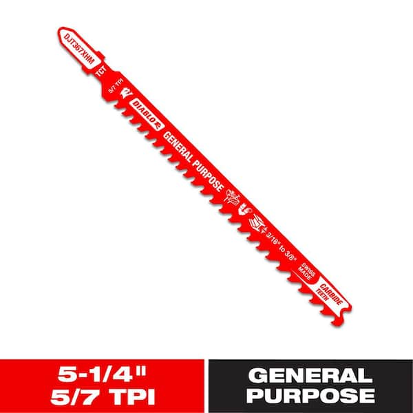 DIABLO 5-1/4 in. Carbide Teeth General Purpose Jigsaw Blade