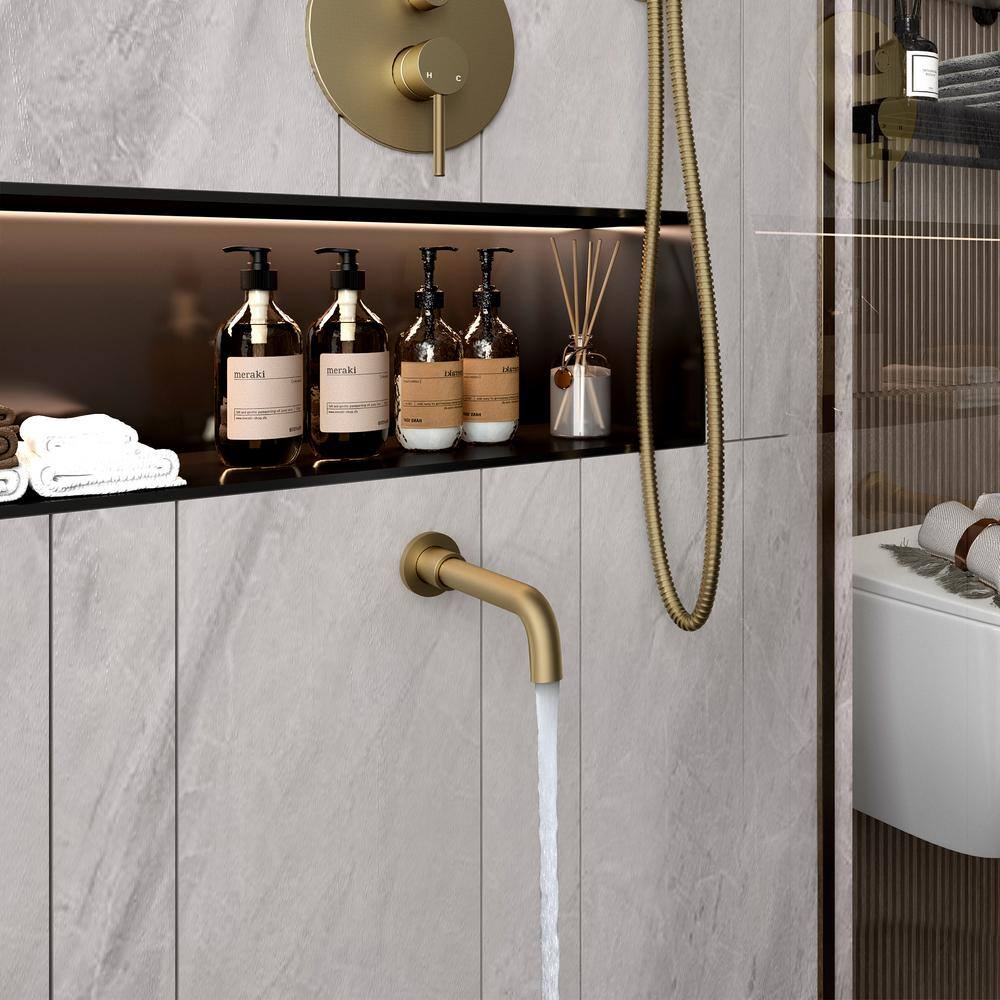 Brushed Gold Large Round Multi-Head Rain Shower System