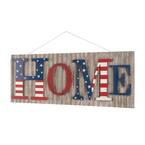 36.10 in. L Metal/Wooden Patriotic HOME Wall Decor