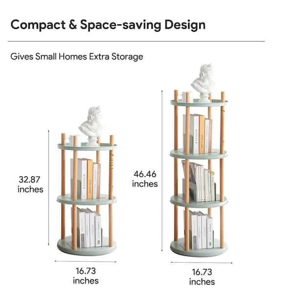 YIYIBYUS 18.1 in. Wide Wood Color 4-Shelf Floor Standing Rotating Bookcase  HG-ZH4031-077 - The Home Depot