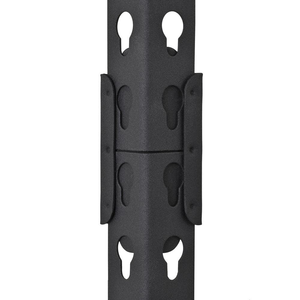 60-Inch Black Steel 4-Shelf Adjustable Storage Unit