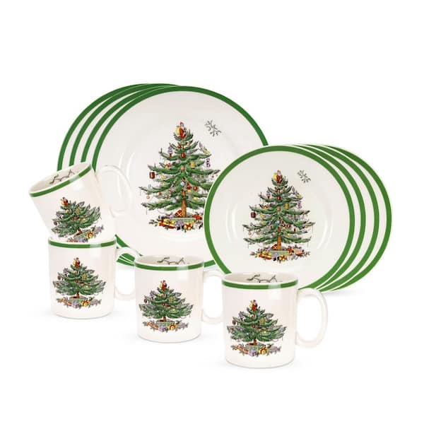 Spode Christmas Tree 12-Piece Ceramic Dinnerware Set