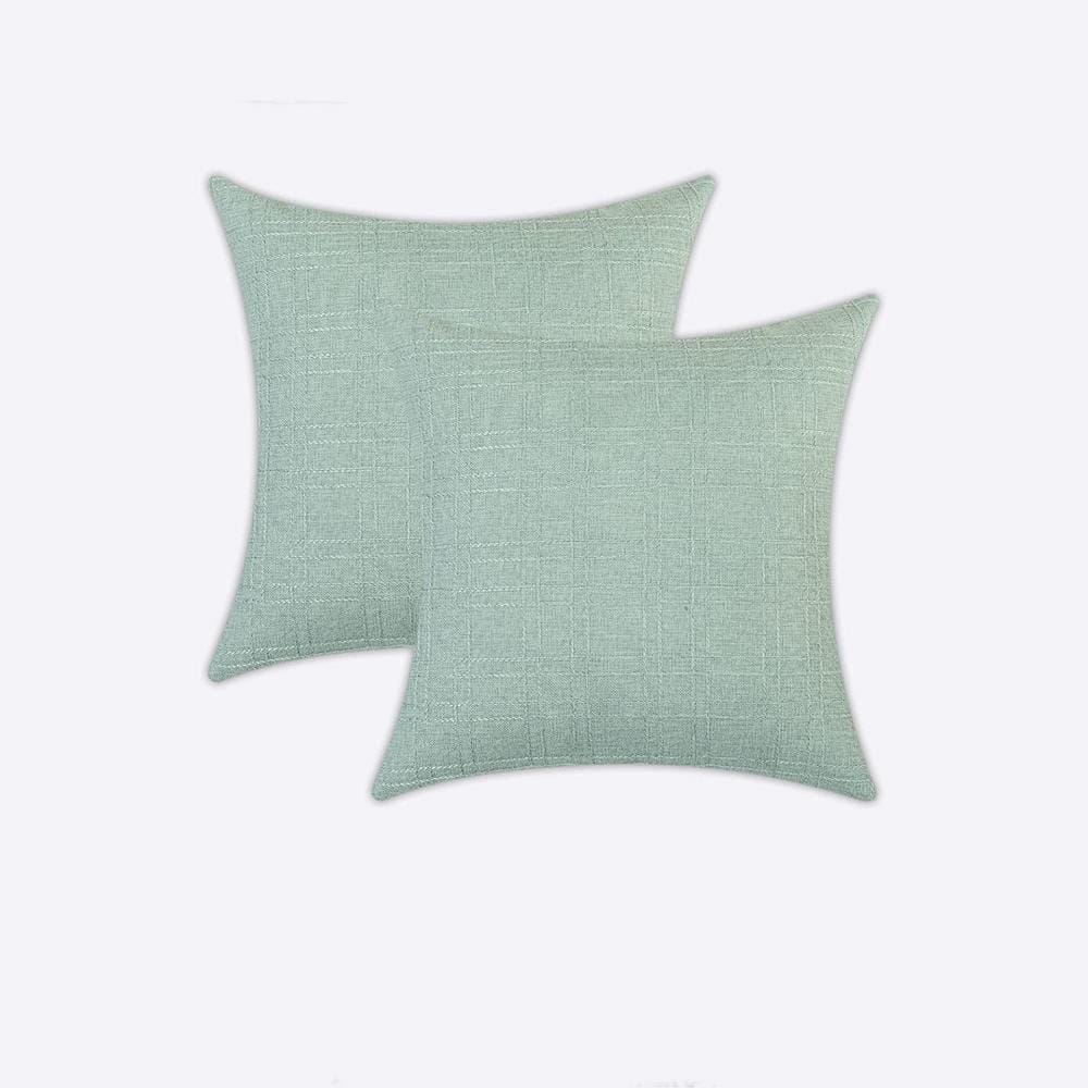 24 in. x 24 in. Mint Outdoor Waterproof Pillow Covers Throw Pillow (Pack of