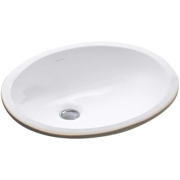 KOHLER Caxton 16-1/4 in. Oval Vitreous China Undermount Bathroom Sink in White