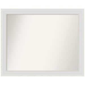 Flair Soft White Narrow 32 in. W x 26 in. H Non-Beveled Bathroom Wall Mirror in White