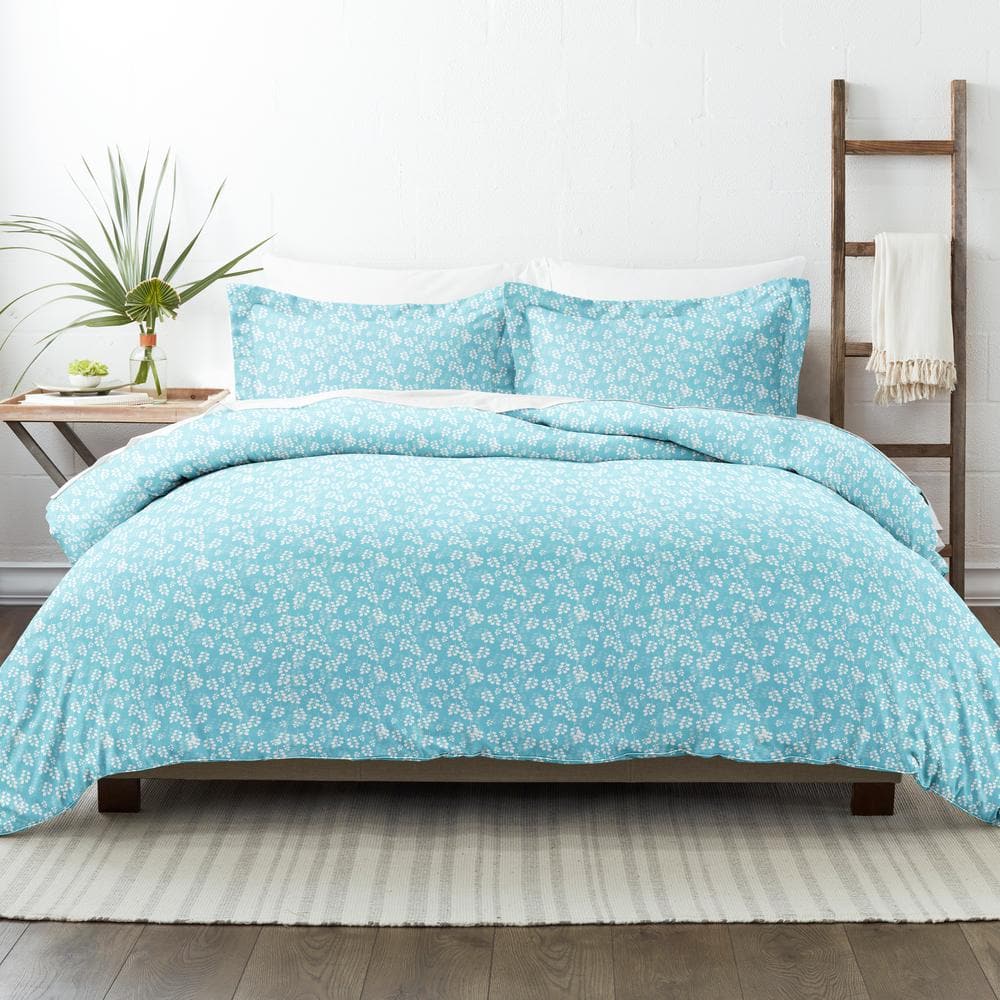 Pale Blue Microfiber King/California King Duvet Cover Set