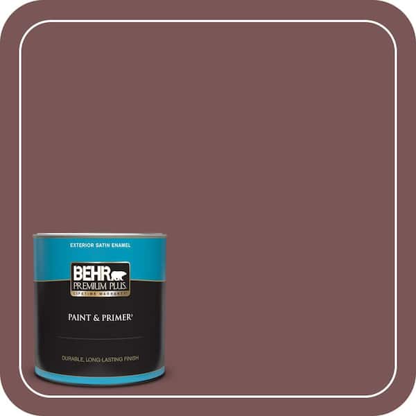 BEHR PREMIUM PLUS 1 qt. #120F-6 Japanese Maple Satin Enamel Exterior Paint & Primer