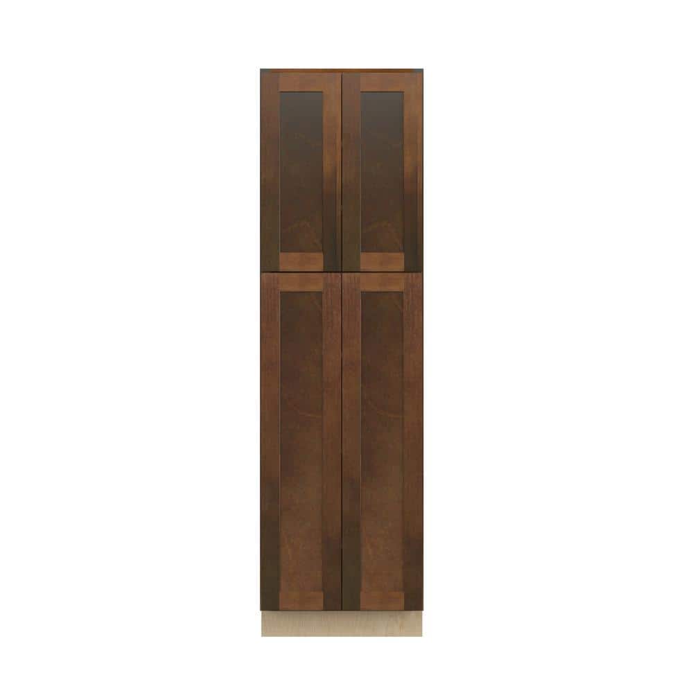 Amherst Shaker 24 in. W x 84 in. H x 24 in. D in Walnut Plywood Assembled Pantry Cabinet