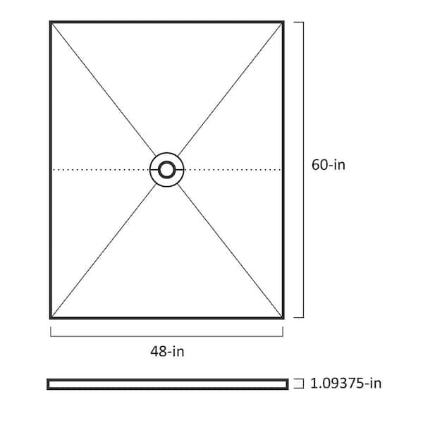 Schluter Kerdi 60-Inch x 60-Inch Center Drain Shower Tray