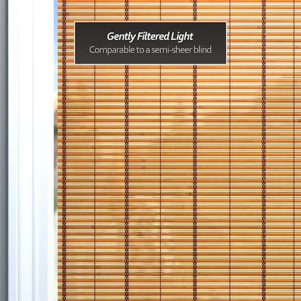 RED LANTERN Oriental Furniture Burnt Bamboo Cordless Window Shade