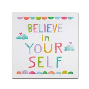 Unicorn Magic VI Clouds by Melissa Averinos Floater Frame Typography Wall Art 14 in. x 14 in.