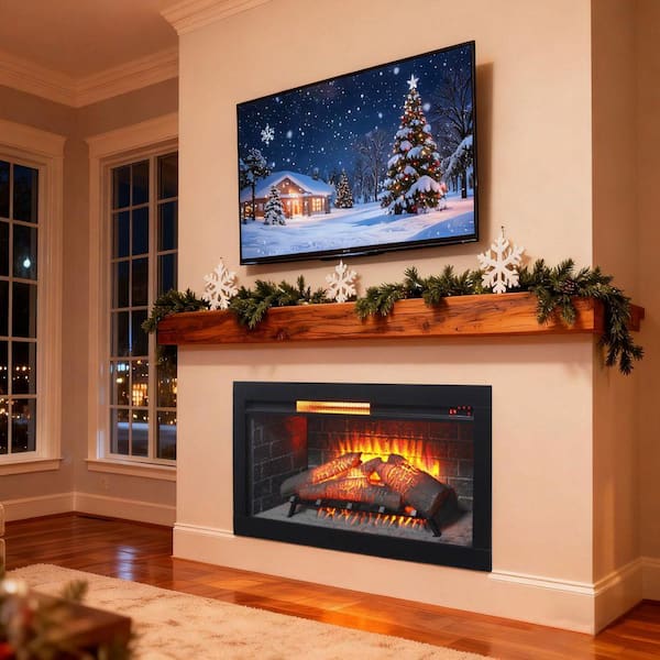 36 in. Infrared Built-in Electric Fireplace Insert with Removable