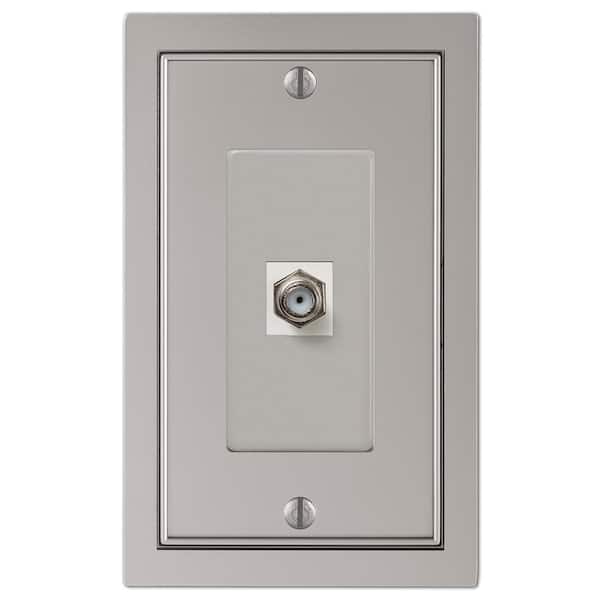 AMERELLE Averly 1 Gang Coax Metal Wall Plate - Satin Nickel