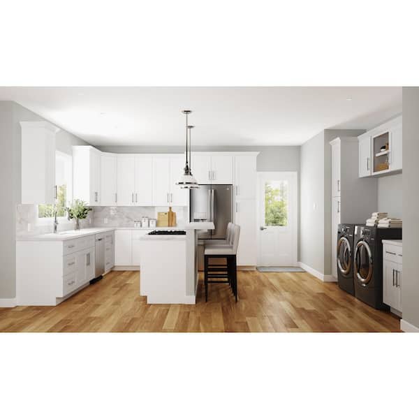 Richmond Verona White Plywood Shaker Assembled Kitchen Cabinet Refrigerator End Panel 24 in W x 1.5 in D x 90 in H