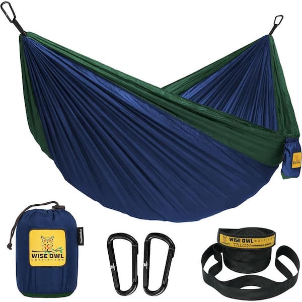 ITOPFOX 9 ft. Portable Hammock Bed Hammock in Navy Blue and Forrest Green