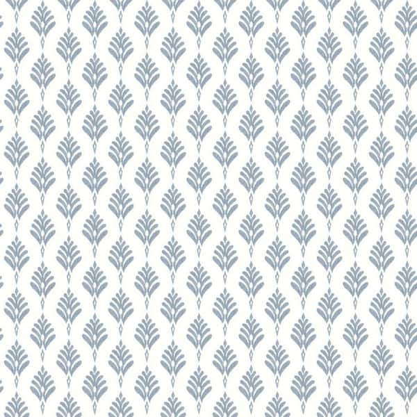 Scallop Dusty Blue  Damask Blue Wallpaper  Indigo Design Company   indigodesignco