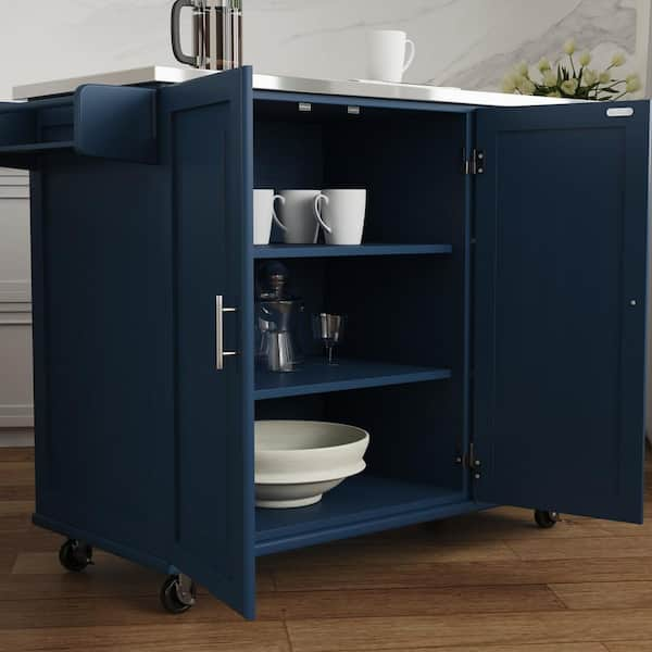 This blueberry blue kitchen offered the ultimate in convenience back in the  60s - Click Americana